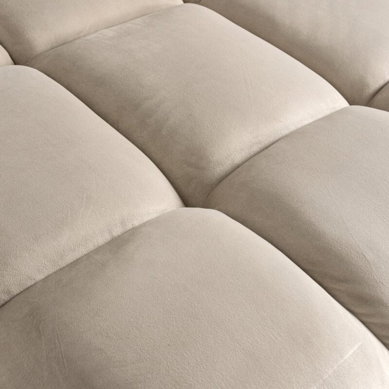 - Bank Cube khaki velvet 3-seater + lounge left