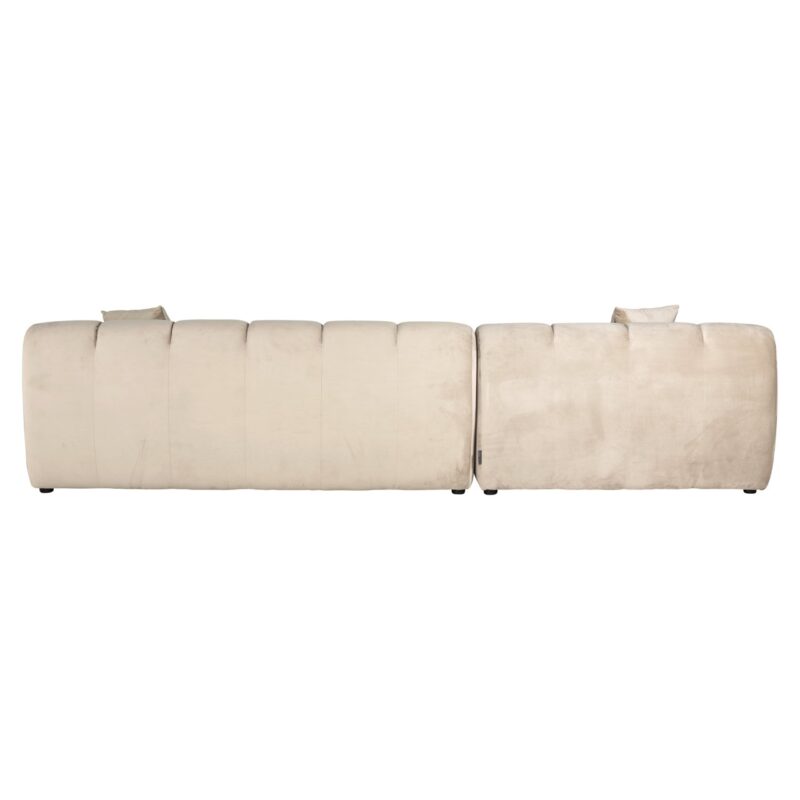 - Bank Cube khaki velvet 3-seater + lounge left