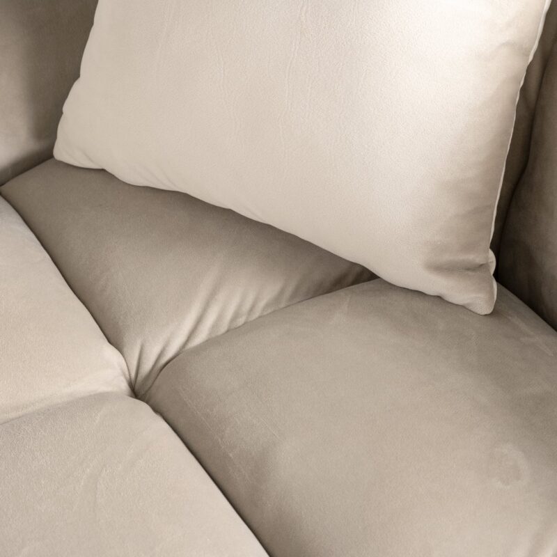 - Bank Cube khaki velvet 3-seater + lounge left