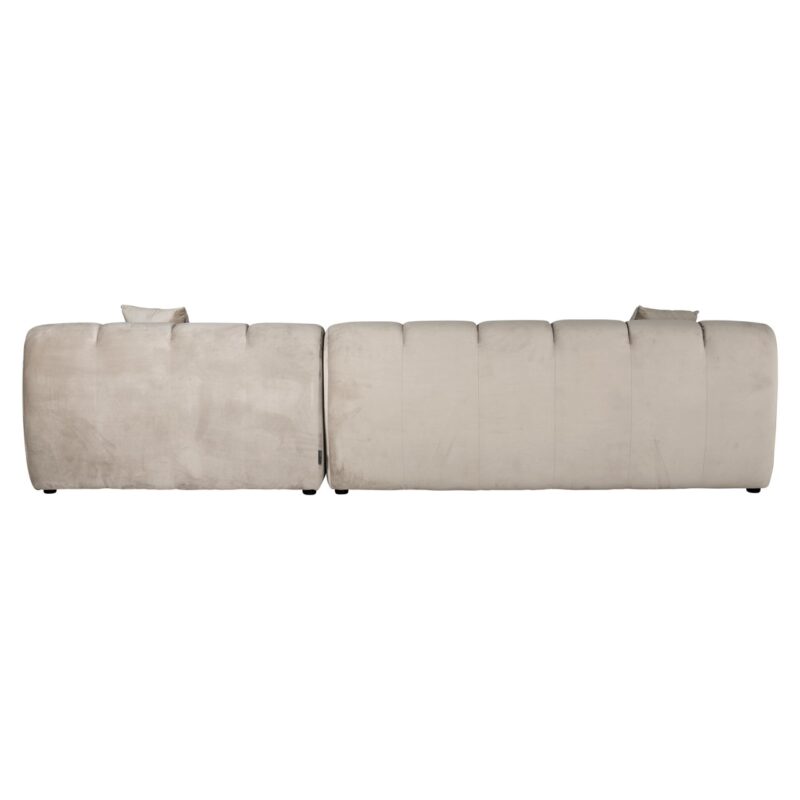 - Bank Cube khaki velvet 3-seater + lounge right