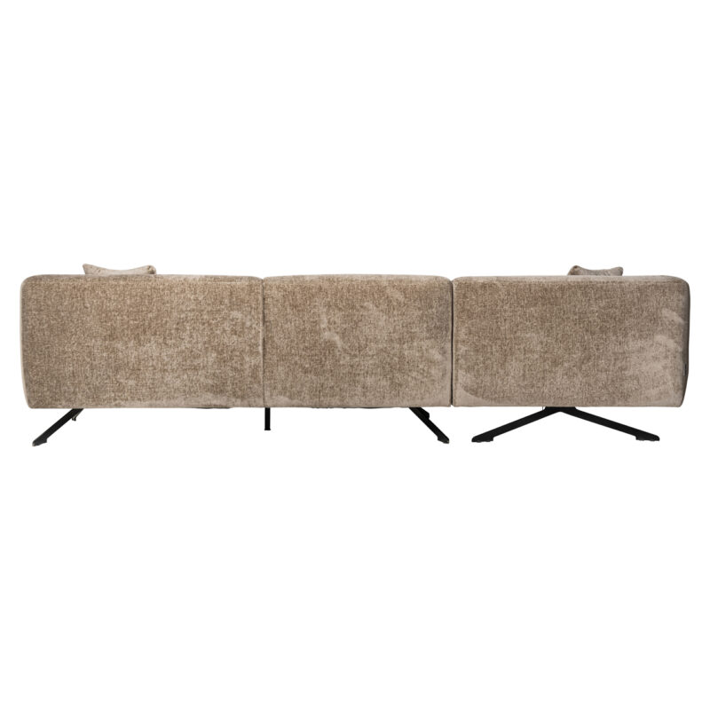 - Bank Donovan taupe chenille 3-seater + lounge left
