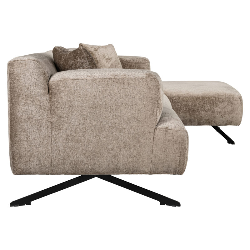- Bank Donovan taupe chenille 3-seater + lounge right