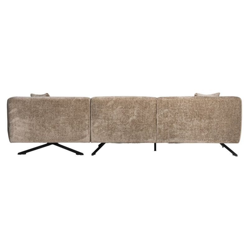 - Bank Donovan taupe chenille 3-seater + lounge right