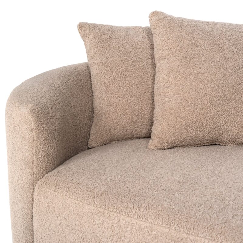 - Bank Grayson sand furry ottoman right fully upholstered