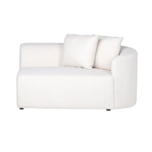 - Bank Grayson white furry arm right fully upholstered