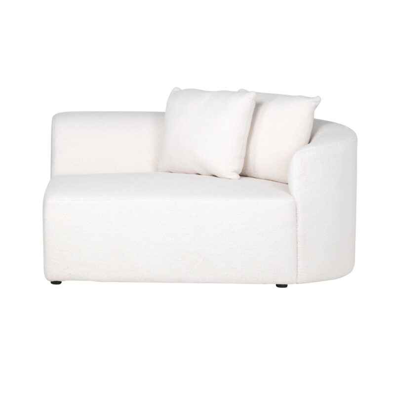 - Bank Grayson white furry arm right fully upholstered