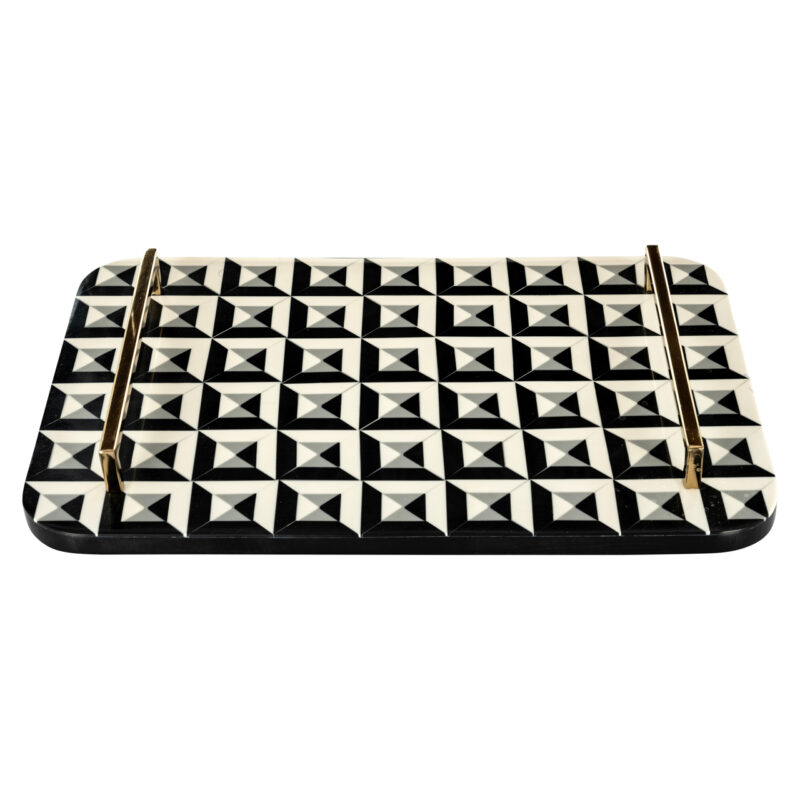 - Dienblad Birte black/white