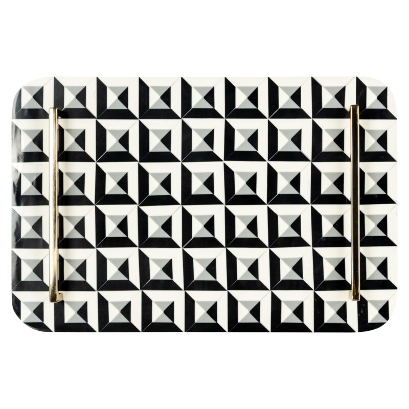 - Dienblad Birte black/white