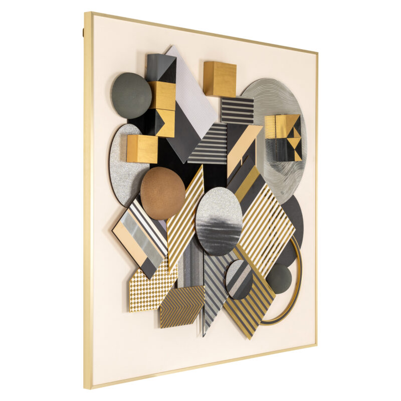 - Wall art 3D Block black/gold