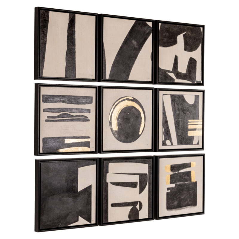 - Wall art Gabri black/white (Set of 9)