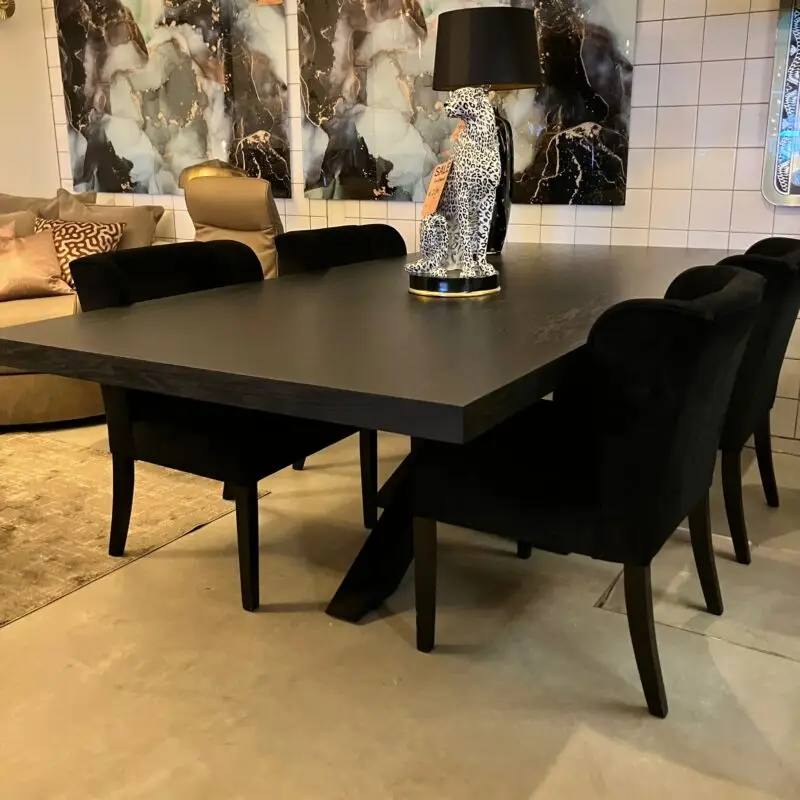 Eettafel Zwart Carvalho outlet901 - Afbeelding 2