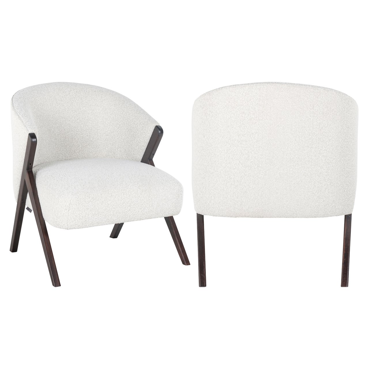 - Lounge stoel Mia white bouclé