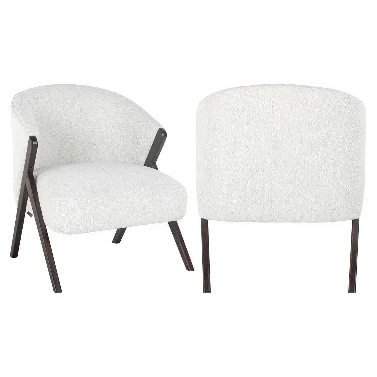 - Lounge stoel Mia white bouclé