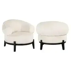 - Lounge stoel Montana white chenille