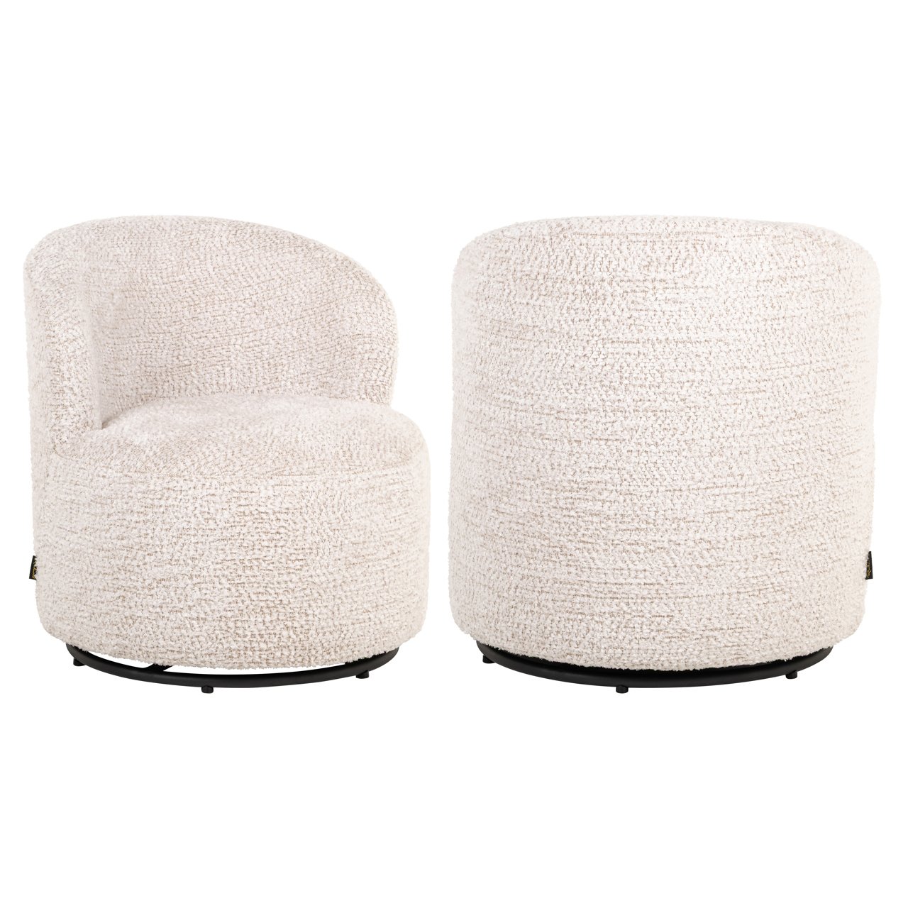 - Lounge stoel Jackie lovely cream swivel kids