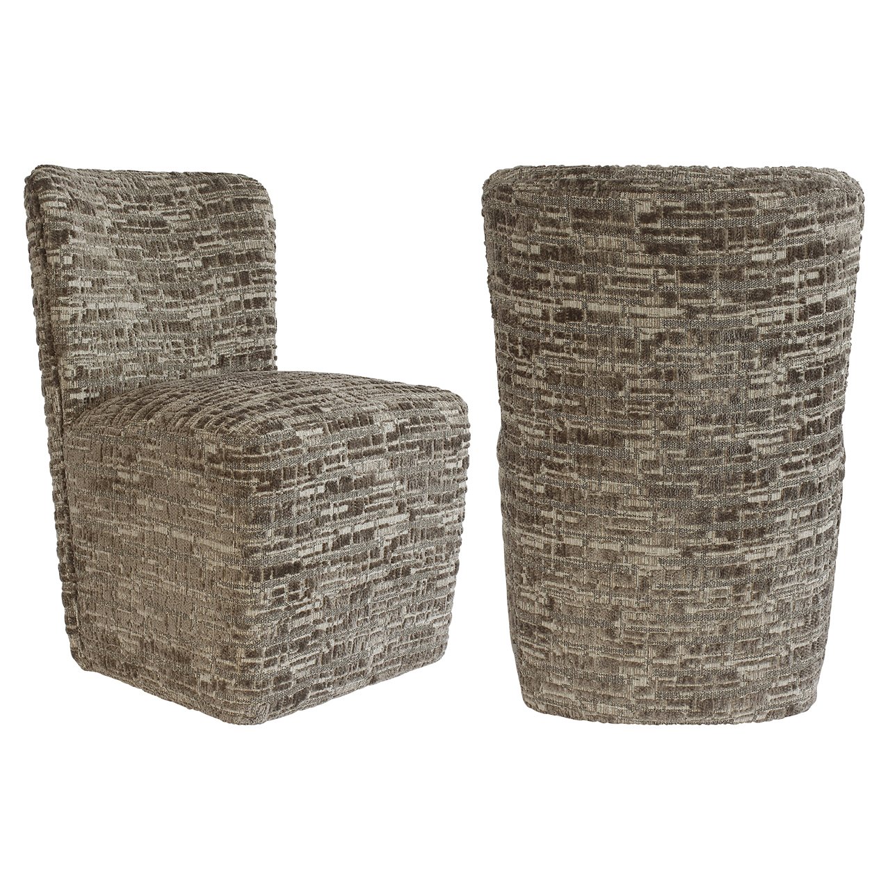 - Eetkamerstoel Lorain greige on wheels