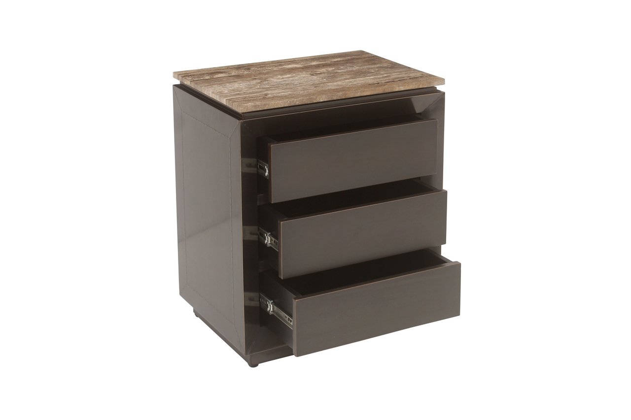 - Nachtkastje Russo brown 3-drawers