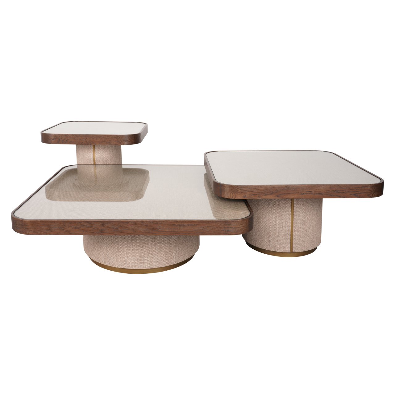 - Salontafel Willox brown  including glass (Set of 2)