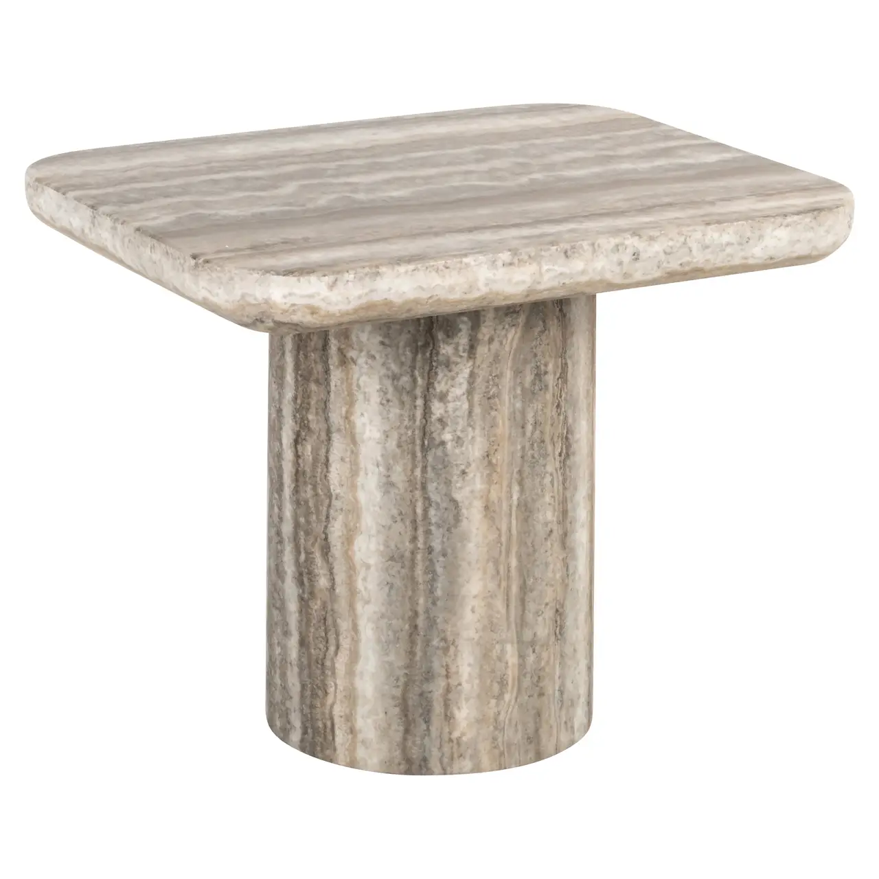 - Bijzettafel Denizly grey faux travertine