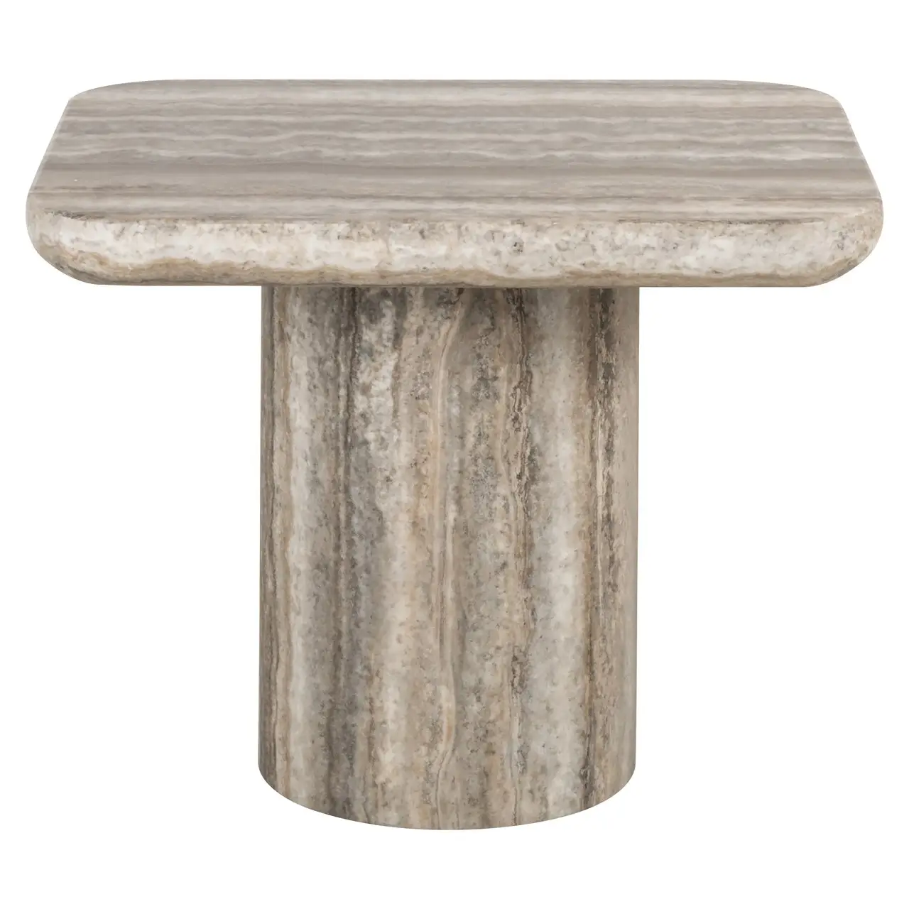 - Bijzettafel Denizly grey faux travertine