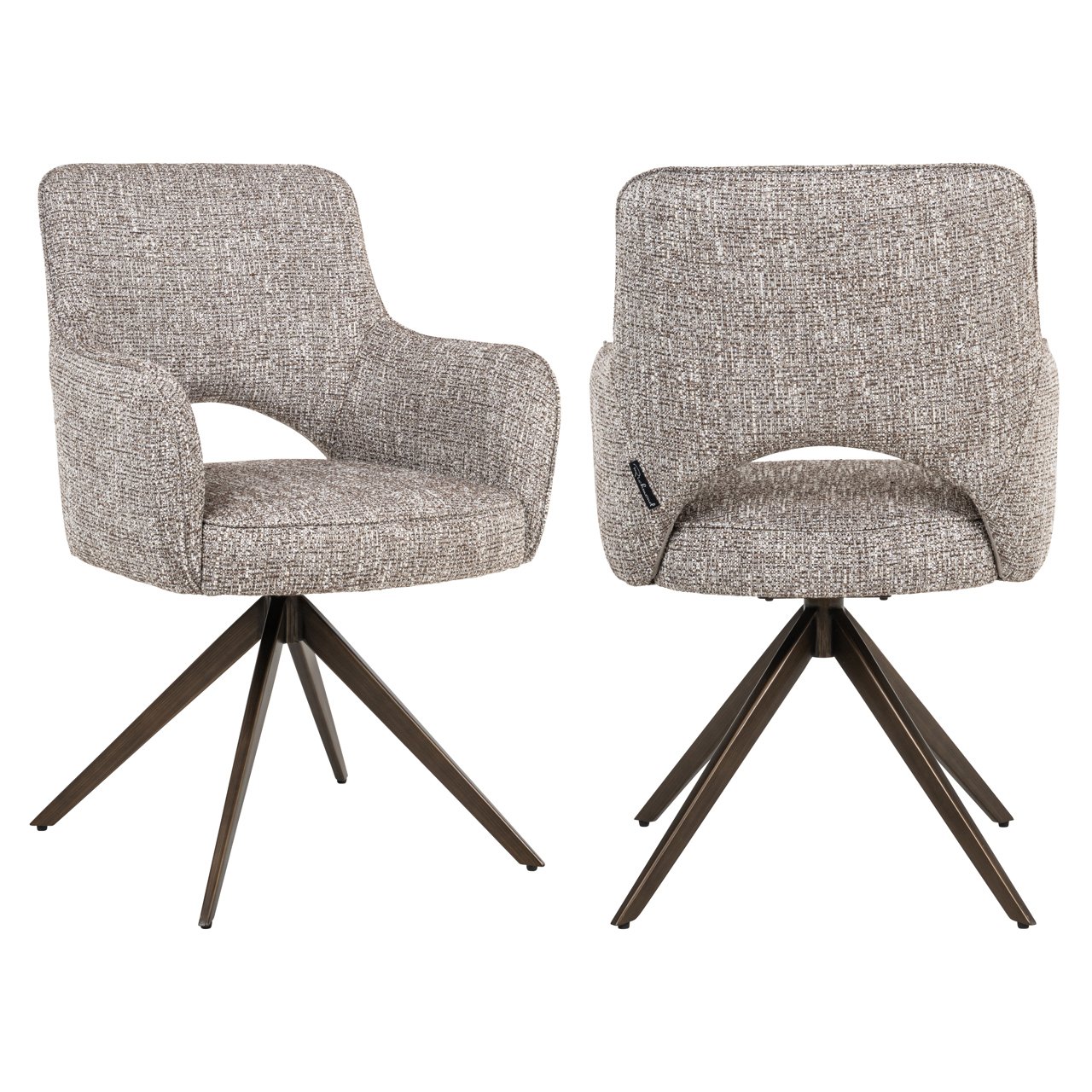 - Eetkamerstoel Ginerva earth tweed swivel