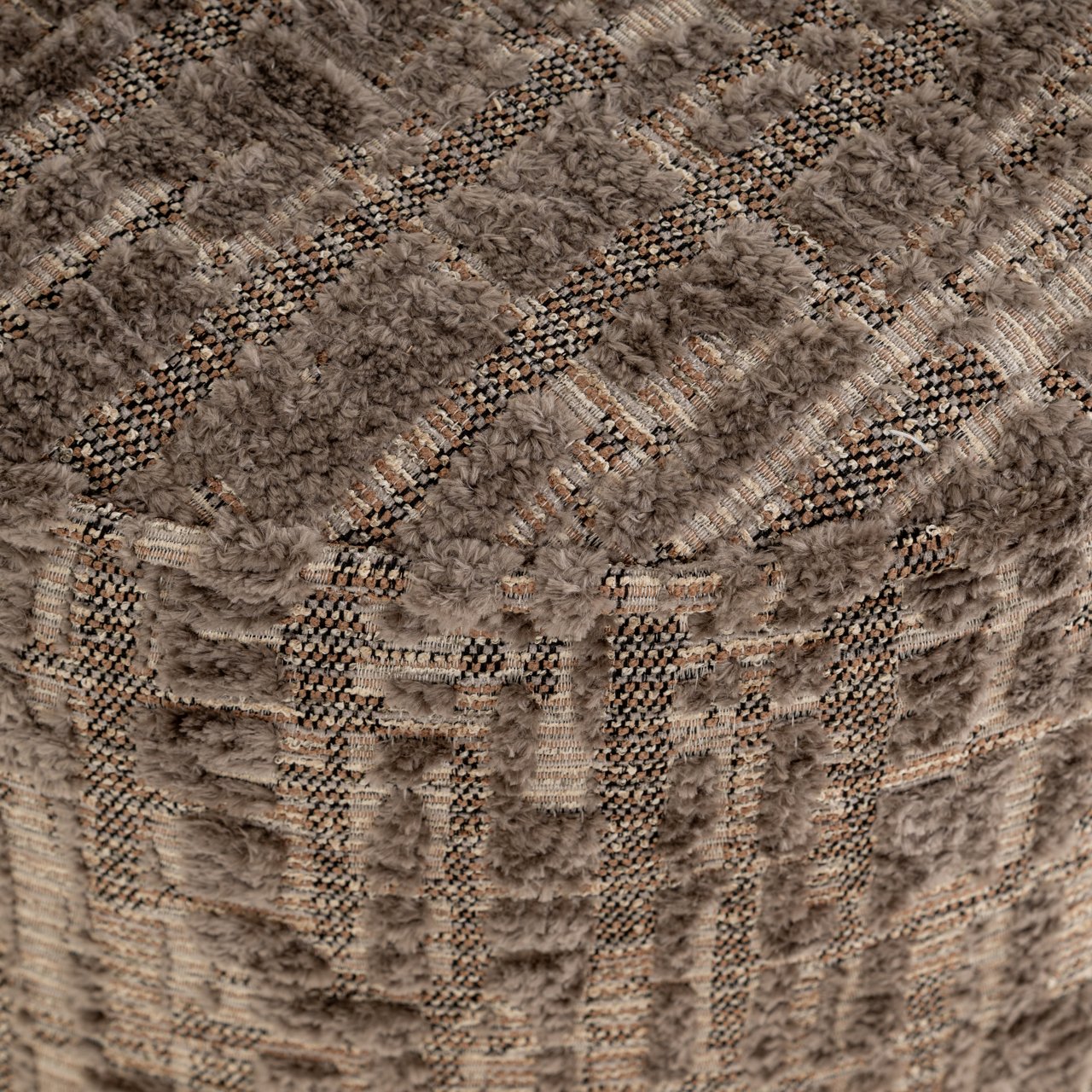 - Poef & Voetenbank Lexie greige 45Ø