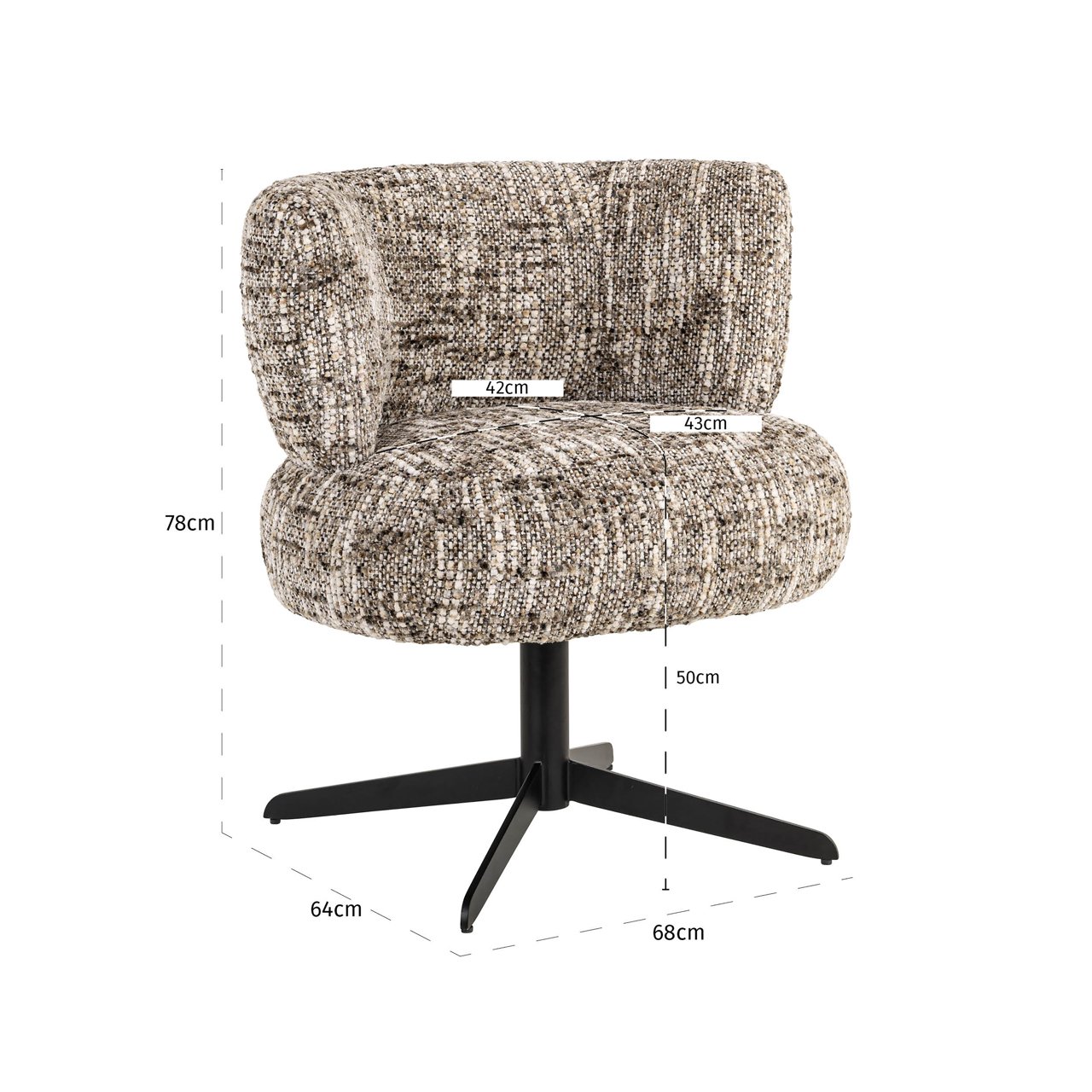 - Eetkamerstoel Alexis brown omara swivel