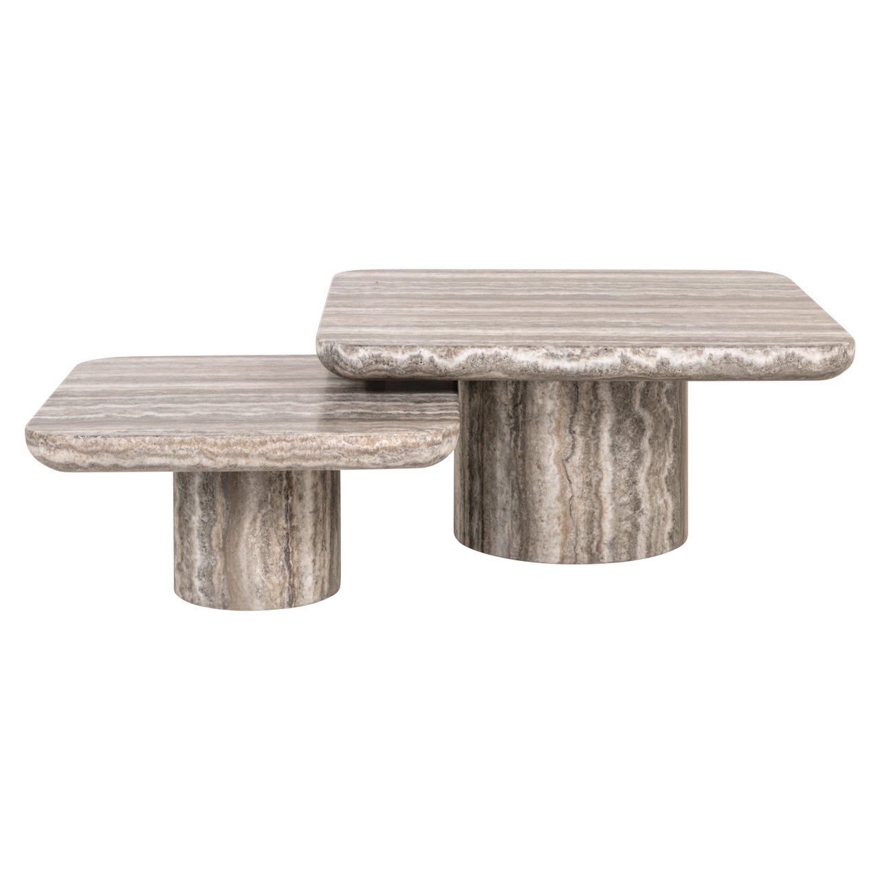 - Salontafel Denizly grey faux travertine (Set of 2)