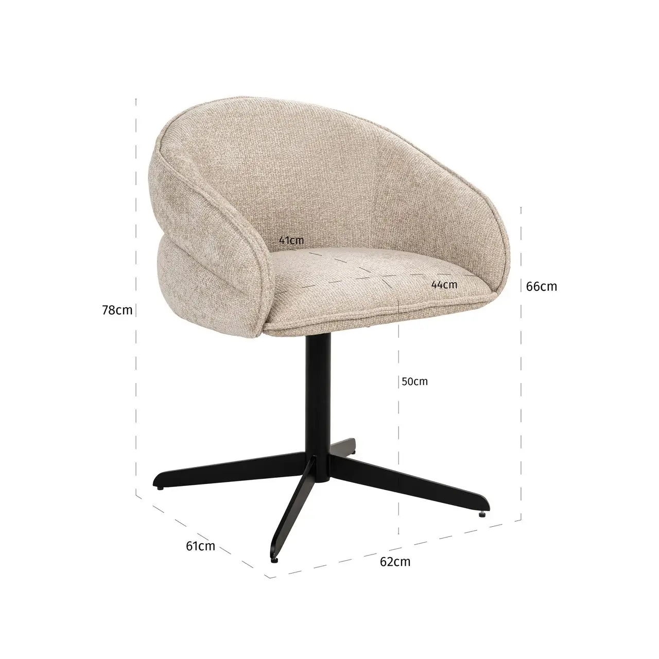 - Eetkamerstoel Angelina cream unicorn swivel