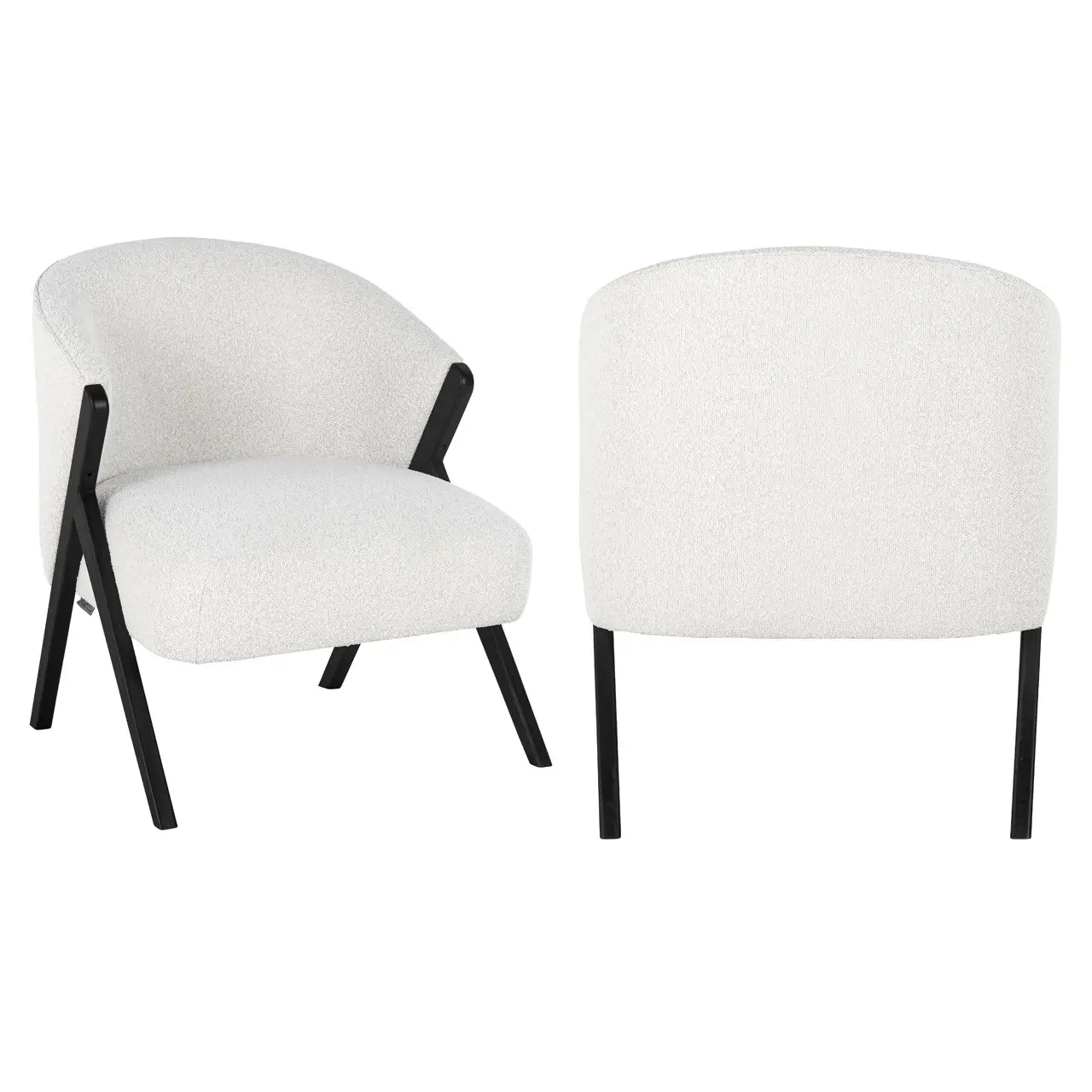 - Lounge stoel Mia white bouclé