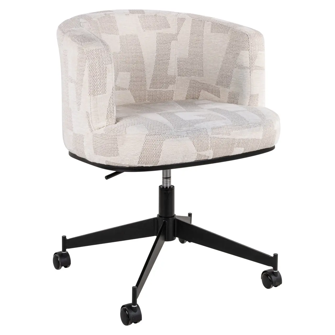 - Eetkamerstoel Rochenne beige graffic swivel on wheels