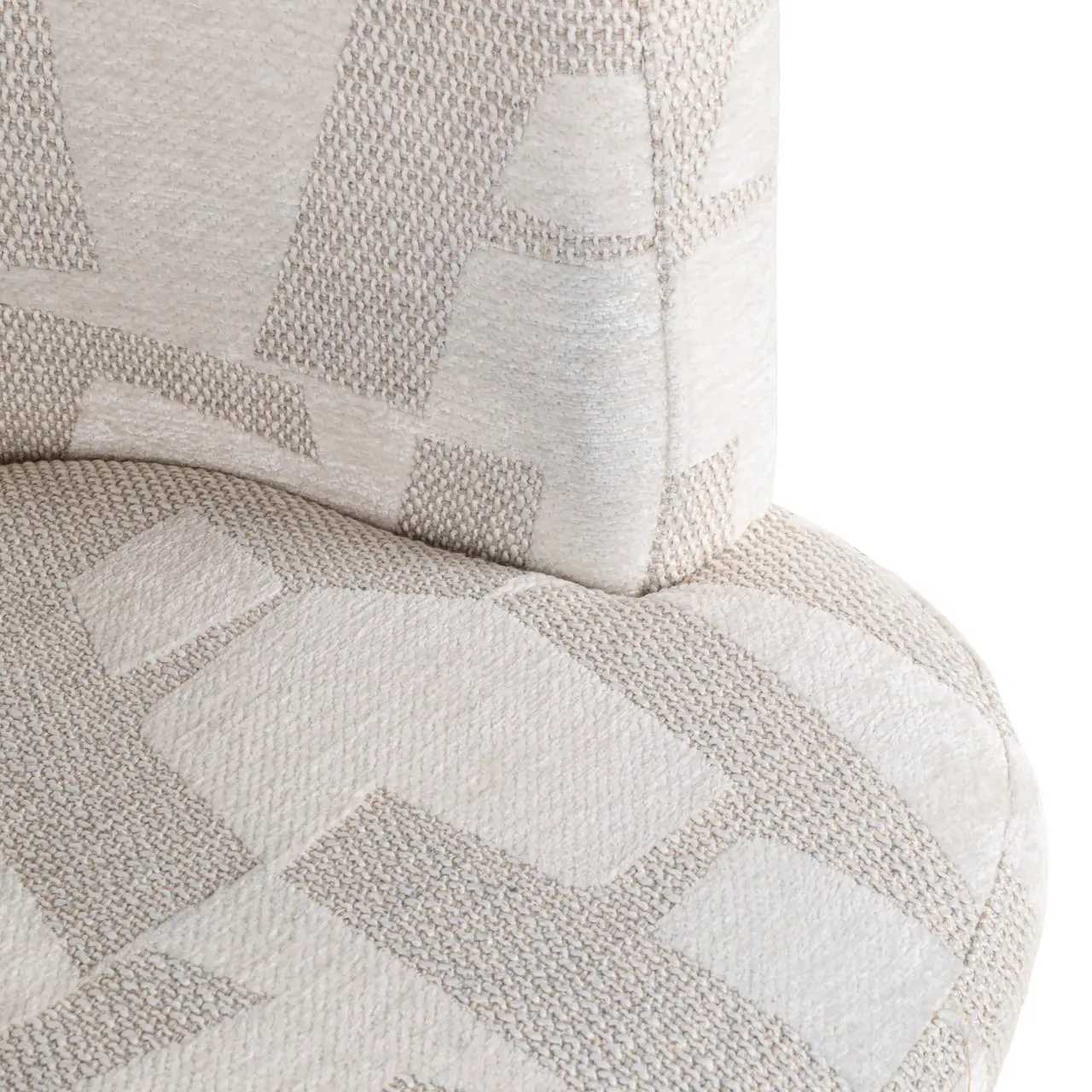 - Eetkamerstoel Rochenne beige graffic swivel on wheels