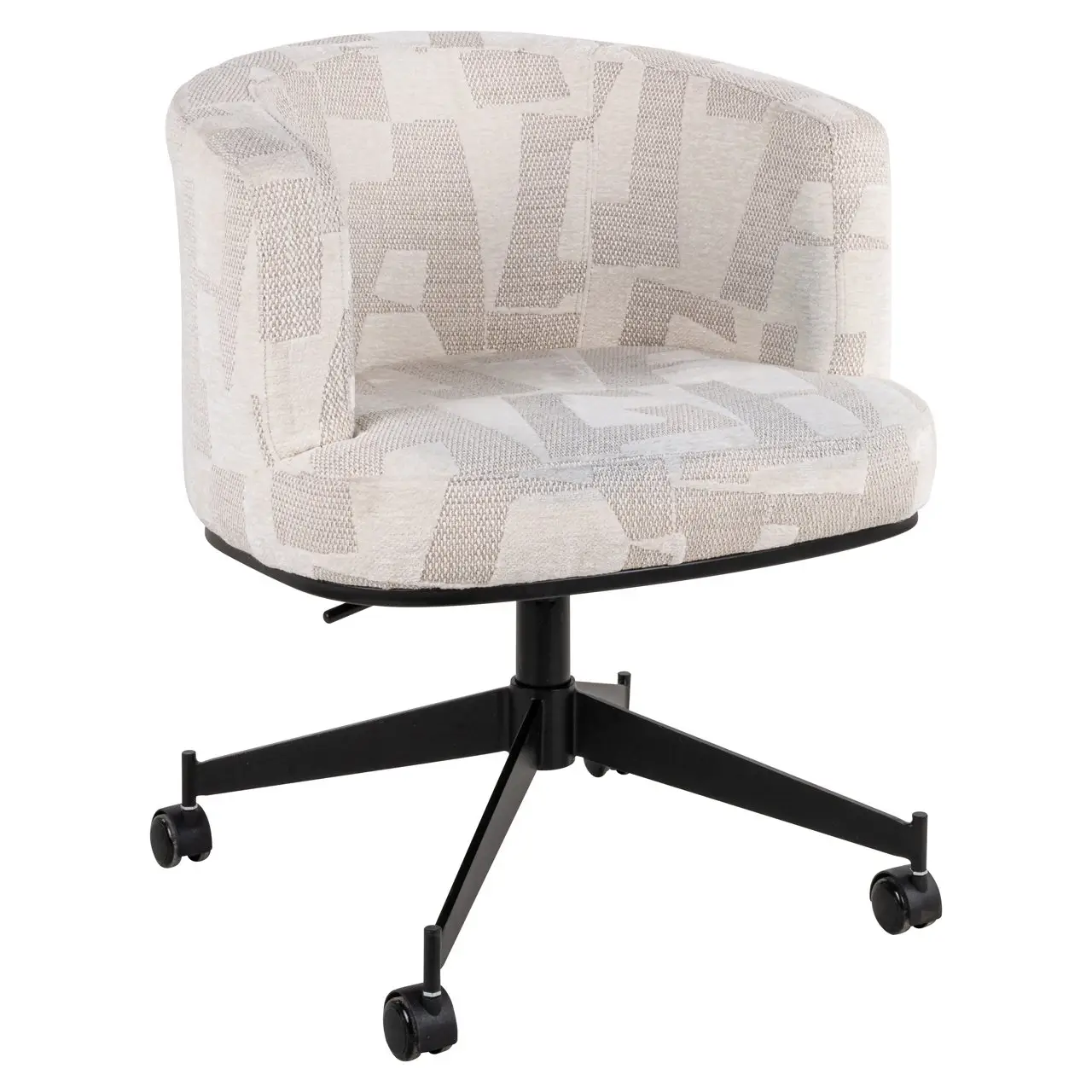 - Eetkamerstoel Rochenne beige graffic swivel on wheels