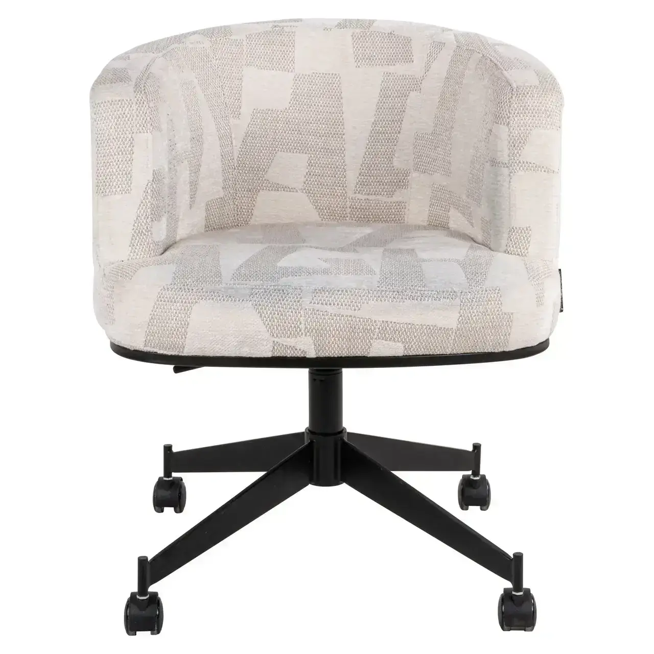 - Eetkamerstoel Rochenne beige graffic swivel on wheels