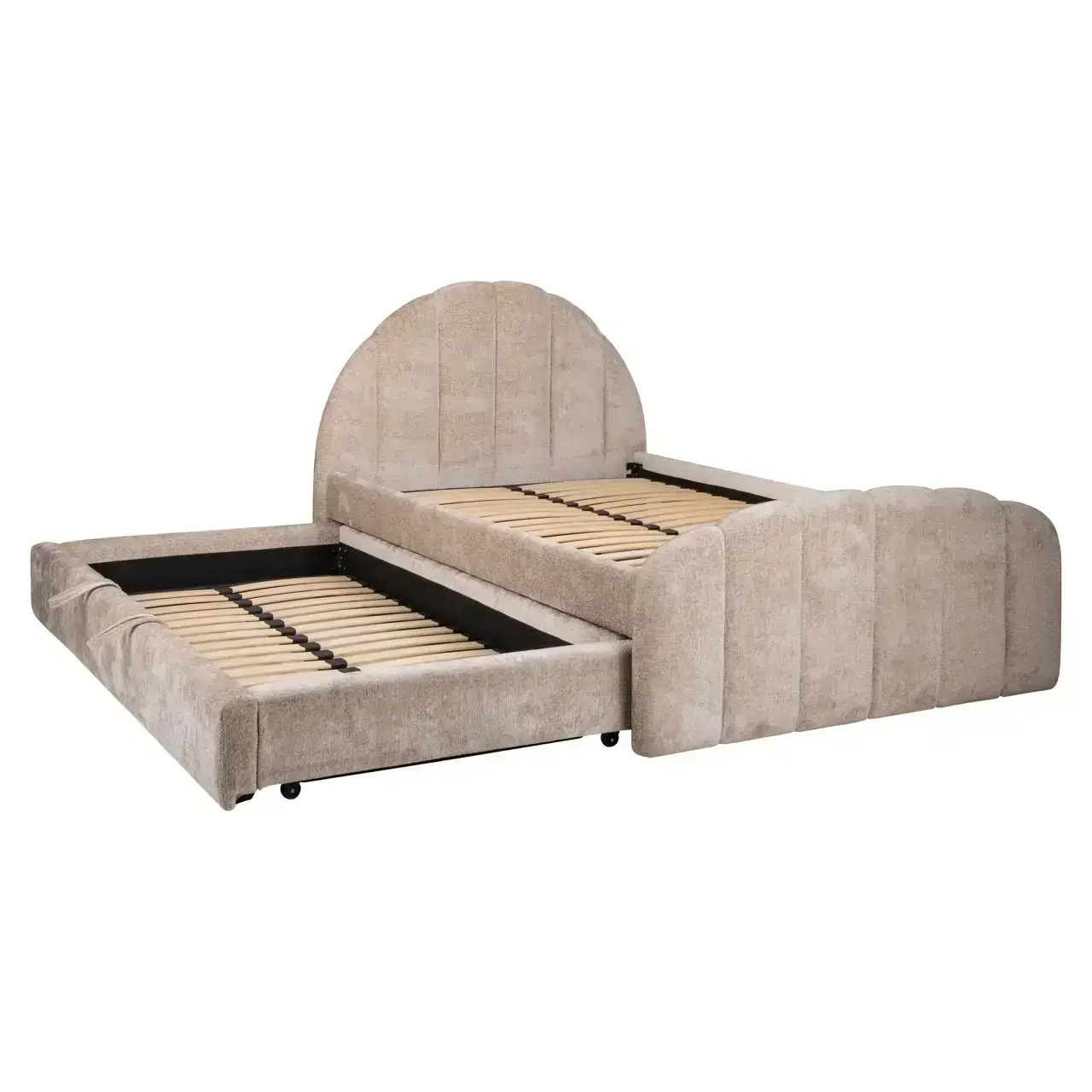 - Bed Pixie clay chenille 120x200 with pull-out bed