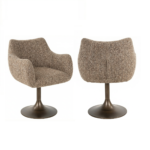 - Eetkamerstoel Aldo brown tweed swivel