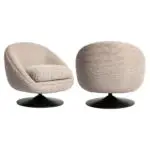 - Lounge stoel Nodo natural chunky swivel