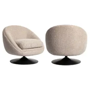 - Lounge stoel Nodo natural chunky swivel