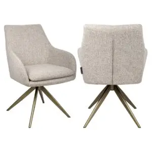 - Eetkamerstoel Lisonne cayenne brown swivel fire retardant