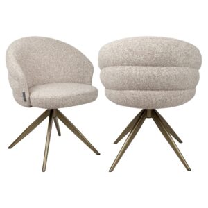 - Eetkamerstoel Zendaya cayenne brown swivel fire retardant