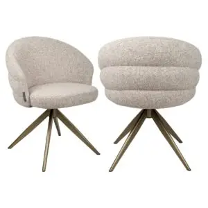 - Eetkamerstoel Zendaya cayenne brown swivel fire retardant