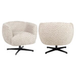 - Lounge stoel Estelle sand chevron swivel