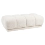 - Poef & Voetenbank Noah beige blockweave