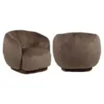 - Lounge stoel Negreslo brown fluffy swivel