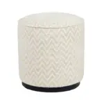 - Poef & Voetenbank Lexie beige chevron 45Ø