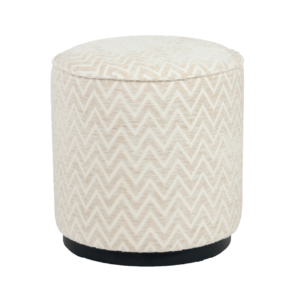 - Poef & Voetenbank Lexie beige chevron 45Ø