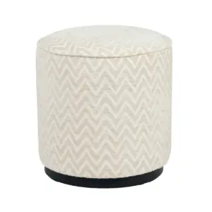 - Poef & Voetenbank Lexie beige chevron 45Ø