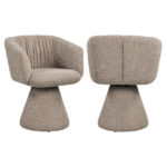 - Eetkamerstoel Madeline mocca chunky swivel