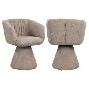 - Eetkamerstoel Madeline mocca chunky swivel