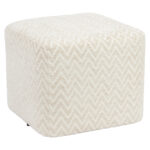 - Poef & Voetenbank Ciela beige chevron
